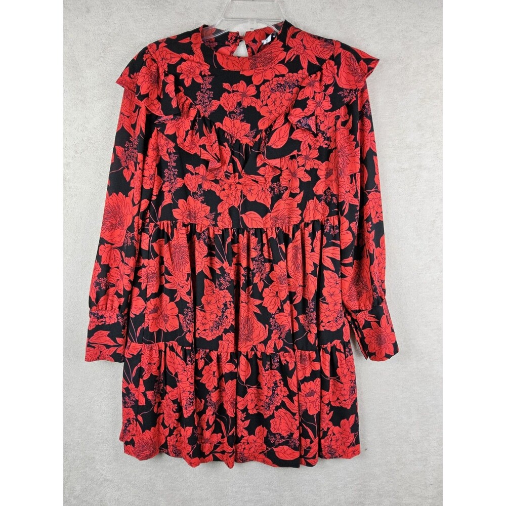Rebecca Minkoff Women's Floral Ruffle Margaret Long Sleeve Dress Size XS $228